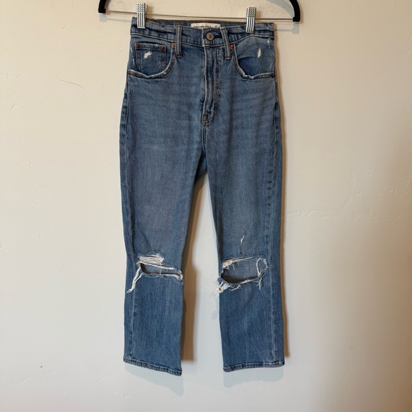 Abercrombie & Fitch The Ankle Straight Ultra High Rise Denim Jeans Size 23 000 - Picture 1 of 11